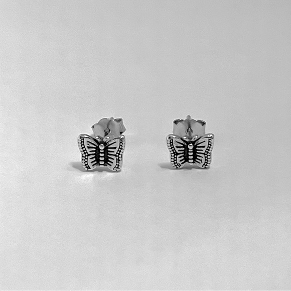 Sterling silver tiny butterfly stud earrings, butterfly earrings, butterfly stud - Picture 9 of 9